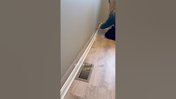 DIY Baseboard Removal! This trim puller helps SO much! #DIY #demo #homeimprovement