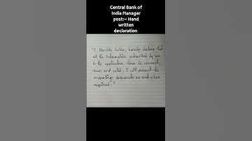 Hand written declaration sample for central bank of india||#ibpsclerk #handwritten #declaration