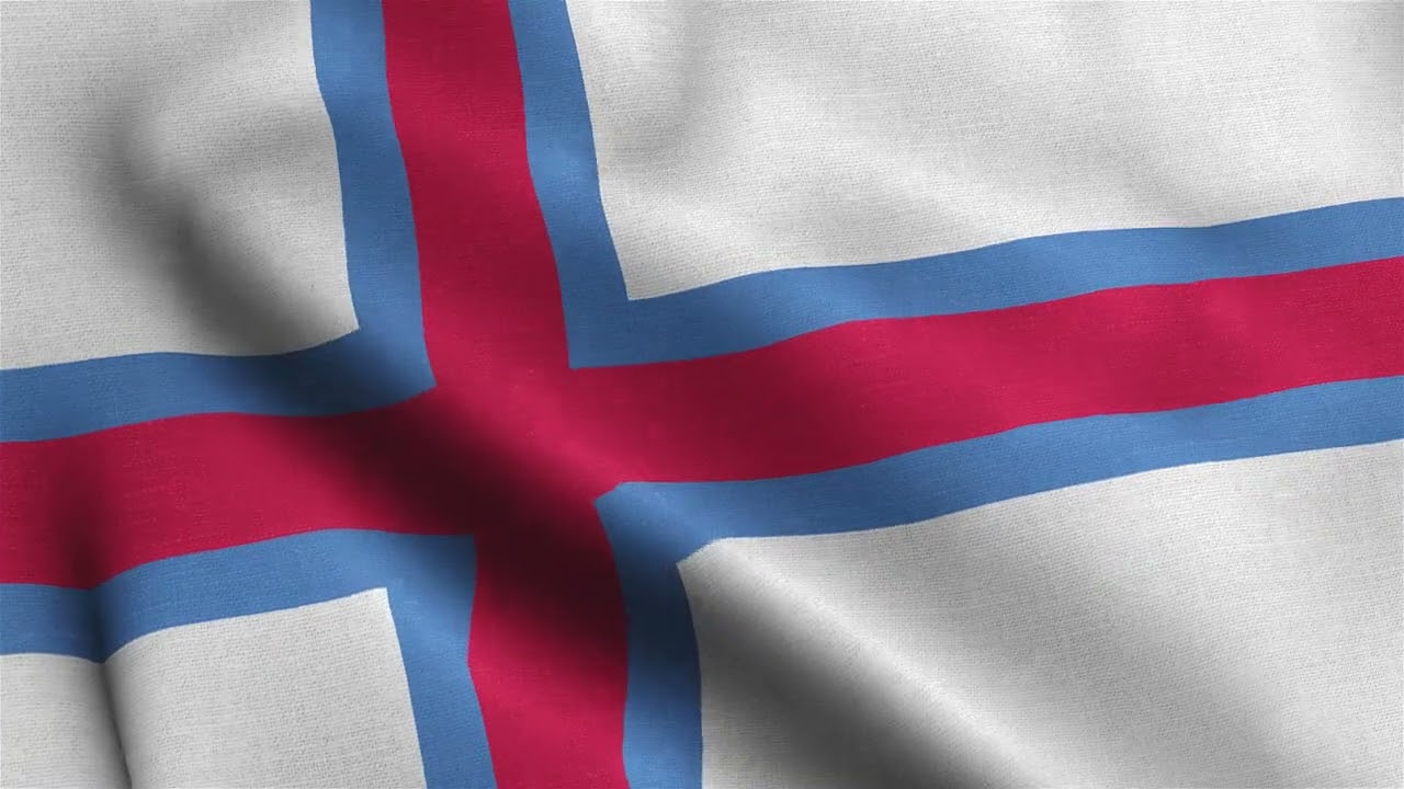 Faroe Island Waving Flag Animation Loop | Stock Footage | Free Background