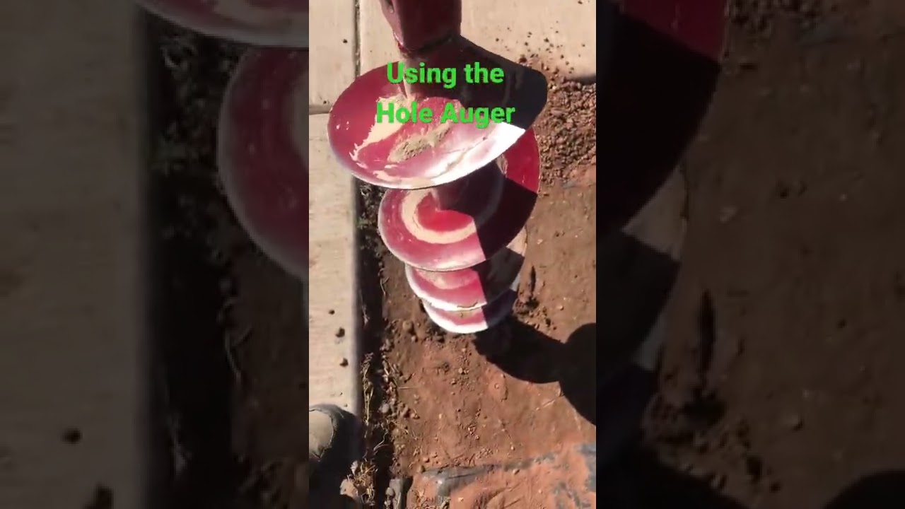 Hole auger in use