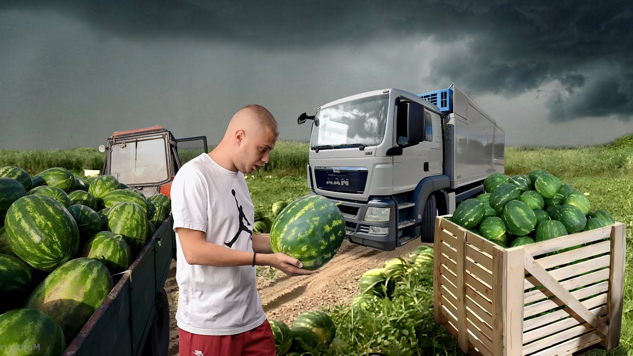 UTOVAR 10 TONA LUBENICA NA OLUJI?! *kamionska tura*