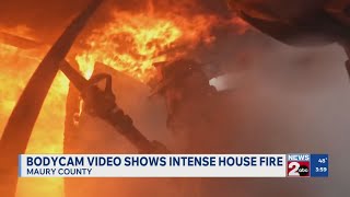 Bodycam video shows intense Maury County house fire