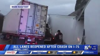 All lanes of I-75 reopened after crash near Jellico