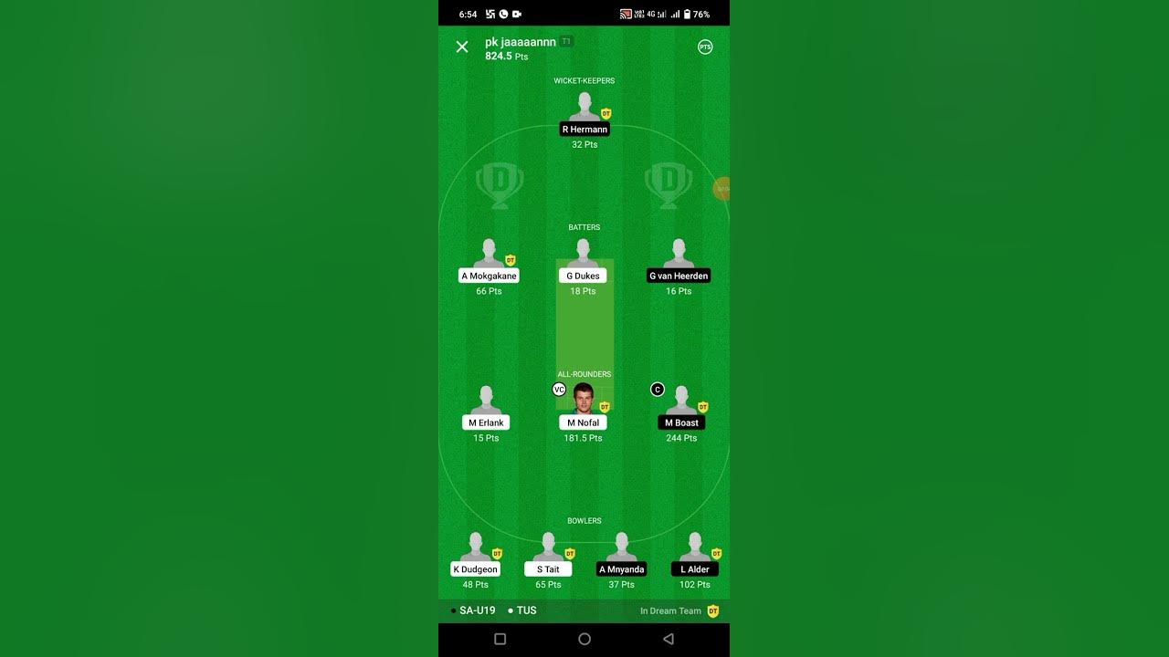 Dream 11 winning team youtube