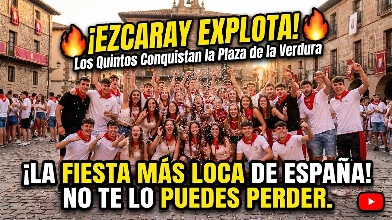 🥳¡EZCARAY EXPLOTA! 🔥 Los Quintos Conquistan la Plaza de la Verdura (17-20 Años) ¡Fiesta en La Rioja