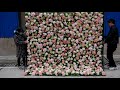 2.4X2.4m Flower panels Wedding Romantic Photography Artificial Silk Flower Wall Backdrops