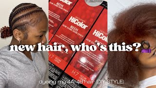 dyeing my 4A/4B hair💈🪮 | black to copper hair transformation ft l’oréal hicolor