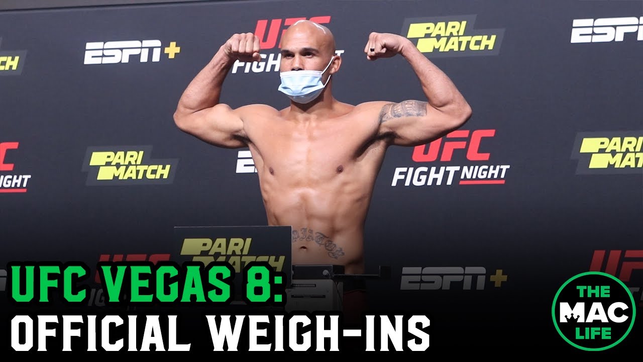 UFC Vegas 8: Official Weigh-Ins (Main Card)