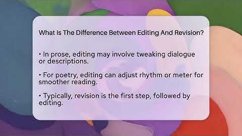 What Is The Difference Between Editing And Revision? - The Prose Path