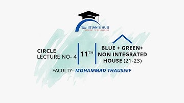 Circle Lecture no-4 ,11th,Blue Green Non Int House(21-23), Date-21-01-2022,By- Mohammad Thauseef
