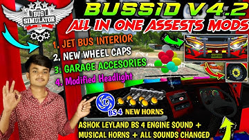 ALL IN ONE SPECIAL ASSETS MODS FOR BUSSID V4.2 IN KANNADA 🤩 ASHOK LEYLAND BS 4 ENGINE SOUND HORN MOD