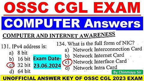 OSSC CGL Computer Answers|Computer & Internet Awareness Questions Discussion|Chinmaya Sir|23/06/2024