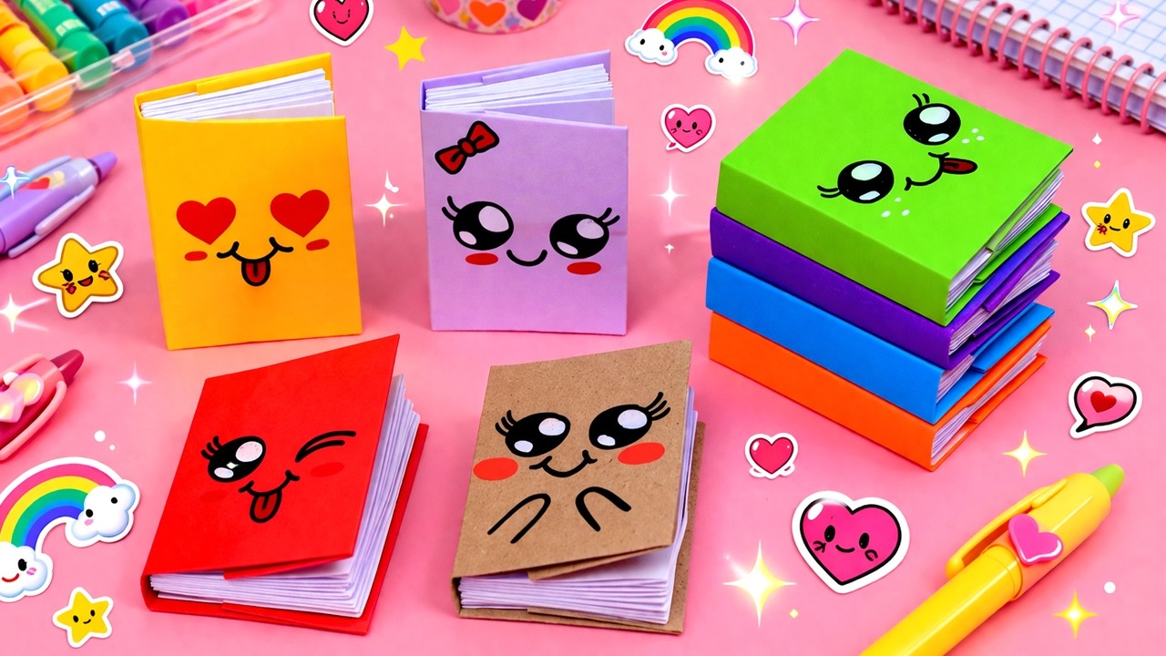 Origami Cute Mini Notebooks | How to make a paper easy DIY kawaii ...