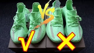 Real VS Fake Yeezy Boost 350 V2 GID Glow in the dark Comparison Check