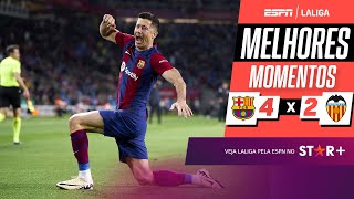 Lewandowski anota hat-trick, Barcelona vence Valencia e ainda sonha em LALIGA | melhores momentos