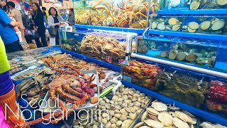 [4k]Noryangjin Fish Market Tour in Seoul 2023.09.02 / raw fish sashimi /Walking Tour in Korea