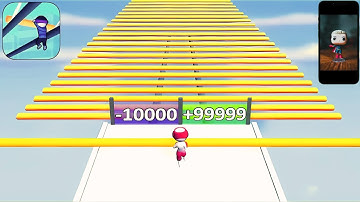 New Satisfying Mobile Game Roof Rails Play 9999 Levels Tiktok Gameplay Walkthrough Android iOS Kembo