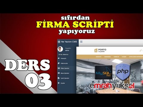 79-Php Dersleri - Bölüm 03- Yönetim Panelli Porto Firma Scripti Admin Template Parçalama-01