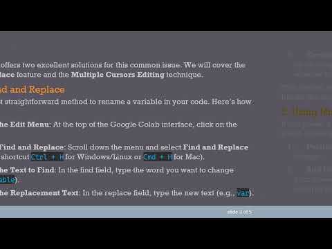 Efficiently Change the Same Word in Code Simultaneously with Google Colab