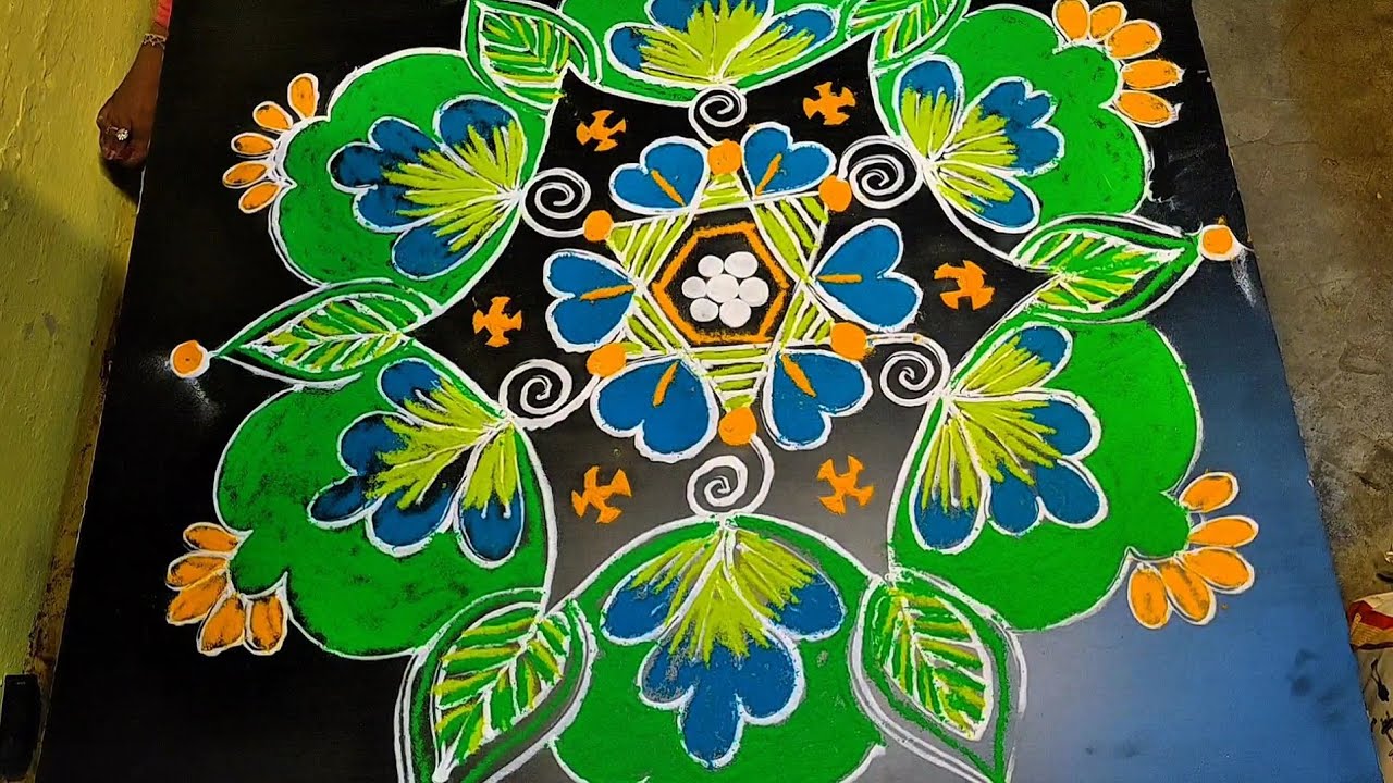 Beautiful Rangoli Design 🌸 | Easy & Colorful Rangoli Art for Festivals