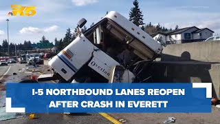 I-5 Northbound lanes reopens after crash in Everett
