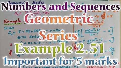 TN 10th Maths|Geometric Series|Example 2.51|Important for 5 marks|in tamil
