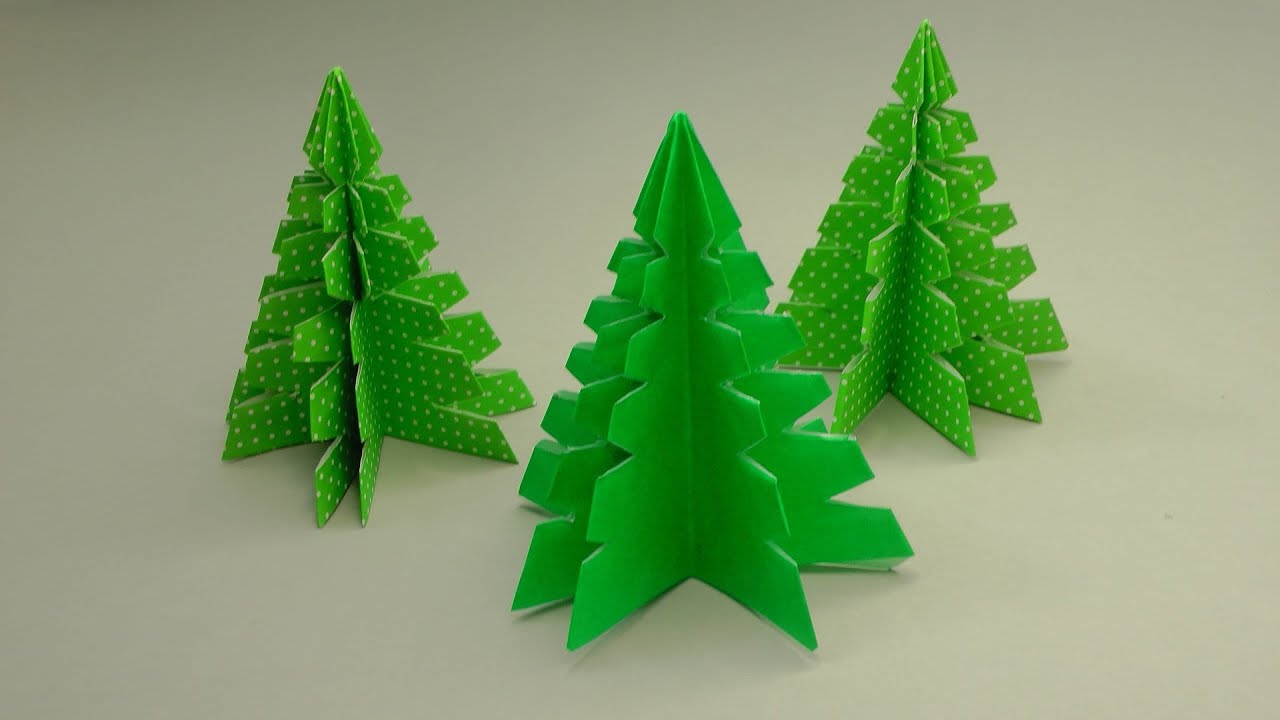 Origami Christmas Tree easy last minute decoration YouTube