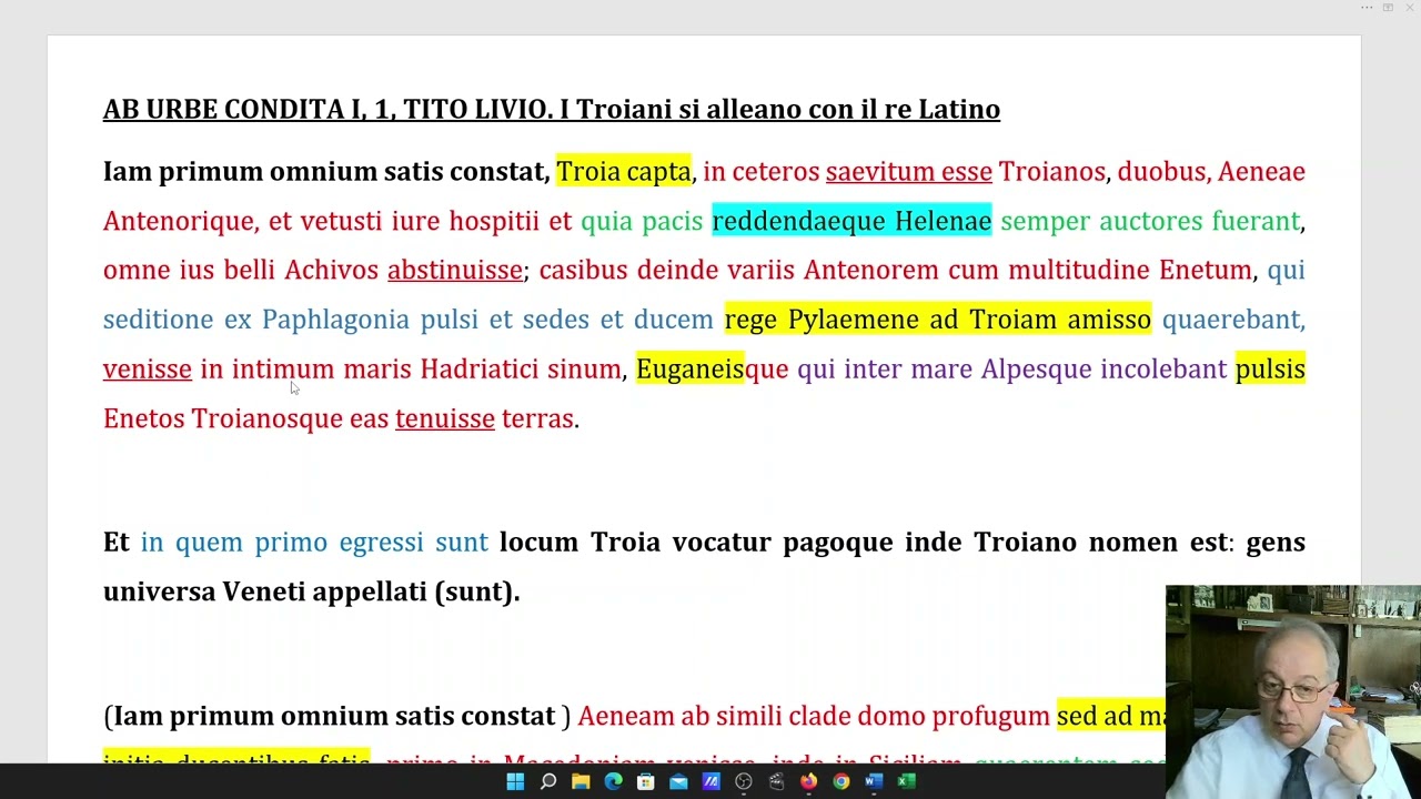 AB URBE CONDITA I, 1, TITO LIVIO I Troiani si alleano con il re Latino