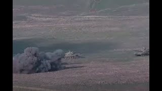 Кадры уничтожения азербайджанских танков.