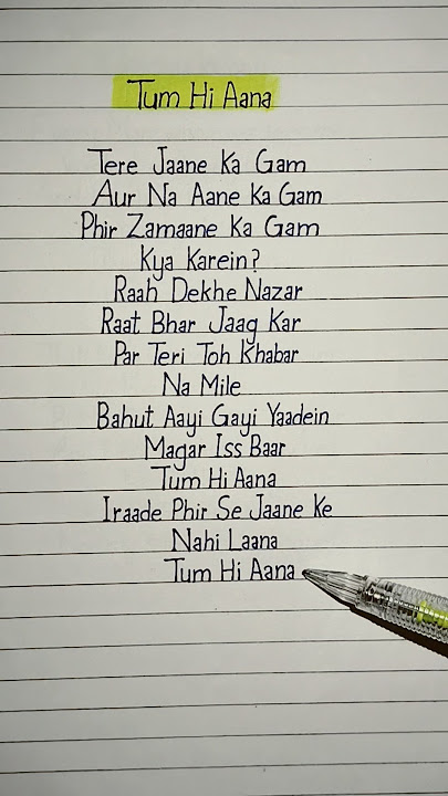 Tum Hi Aana 💔 Lyrics Song by Jubin Nautiyal and Payal Dev #tumhiaana #lyrics #sadsong