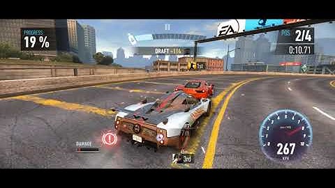 Taking out an opponent & wining the race with Pagani Zonda Cinque in NFS No Limits
