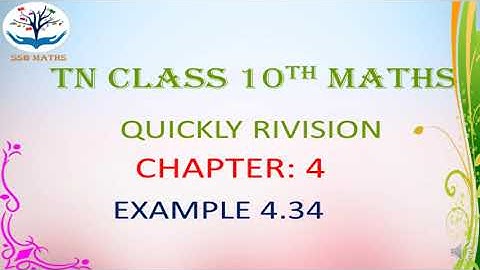 TN 10TH MATHS CHAPTER4 EXAMPLE 4.34 @ssbmaths