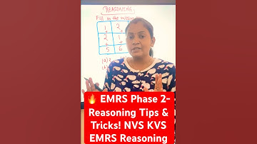 🔥 EMRS Phase 2- Reasoning Tips & Tricks! NVS KVS EMRS Reasoning
