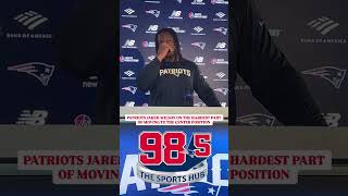 Patriots Jared Wilson talking about the hardest part of moving over to the center position.   🎬 By