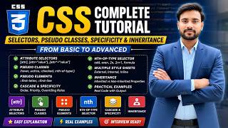 CSS Selectors Masterclass in Hindi Attribute Selectors, Pseudo Classes,Pseudo Elements Inheritance
