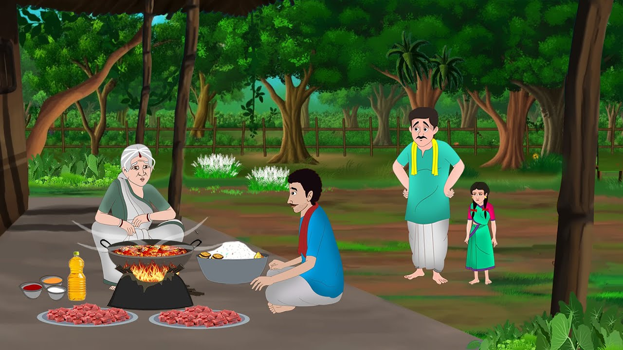 कच्ची मांस का दावत | Hindi Story | Hindi Kahaniya | Moral Stories | cartoon story