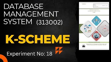 DBMS MSBTE Manual Solution ||  EXPERIMENT NO: 18  || DMS manual answer K Scheme || Database Manual