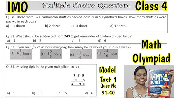 Olympiad Exam for Class 4 Maths 2023 | Model Test 1 Ques no 31-40 | IMO Class 4 | Maths Olympiad