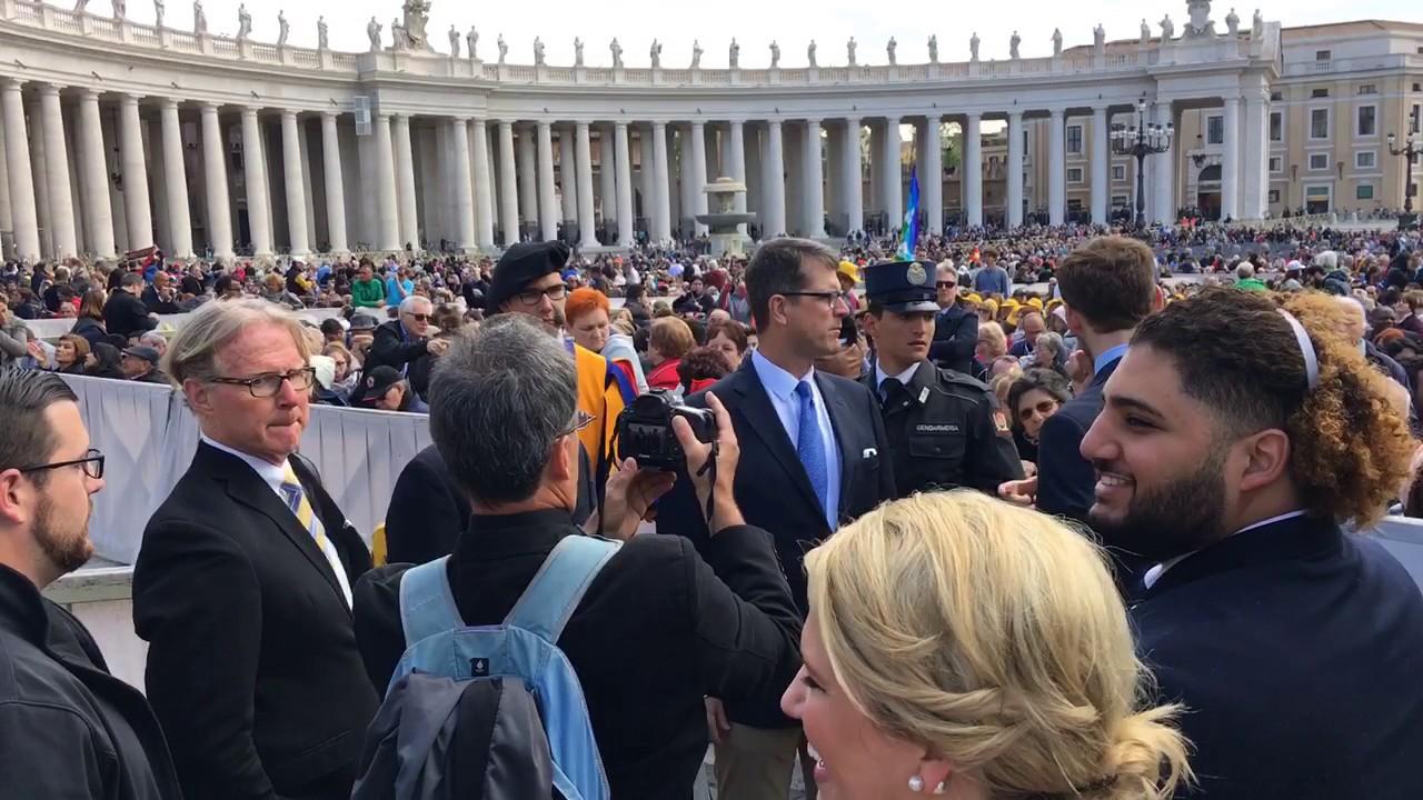 Jim Harbaugh, Michigan arrive at The Vatican for Pope Francis' address ...