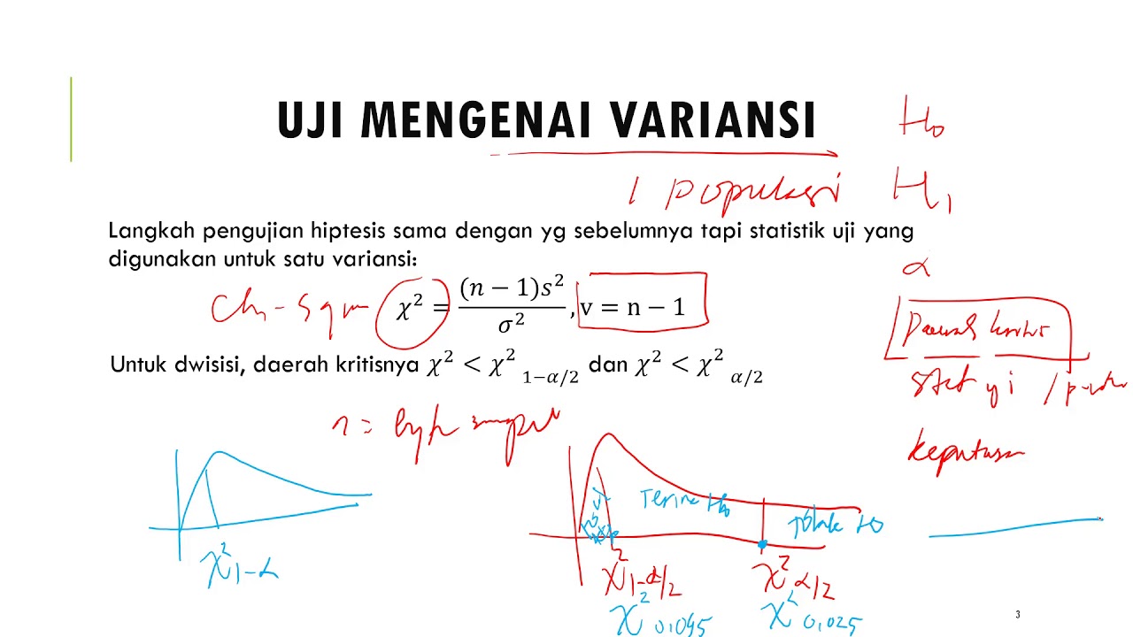 Uji Ragam (Varians) Satu Populasi (Chi Square Test for One Varians