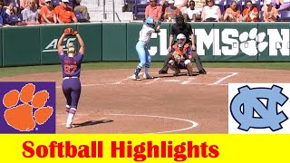 North Carolina vs #14 Clemson Softball Game 2 Highlights, March 16 2024