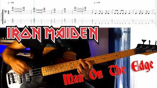 Iron Maiden - Man On The Edge - Bass Cover-Lesson with Tab and Score