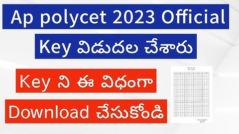 Ap Polycet 2023 Key Released || Ap Polycet 2023 Answers key