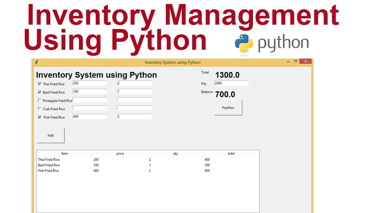 Inventory Management System Using Python Tkinter Tutusfunny - Riset