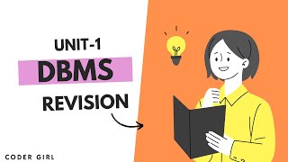 DBMS🔥 UNIT - 1 REVISION🎯 CGS(Coder Girl Special)🥳 #viral #btech #bca #ggsipu #subscribe #exam #study
