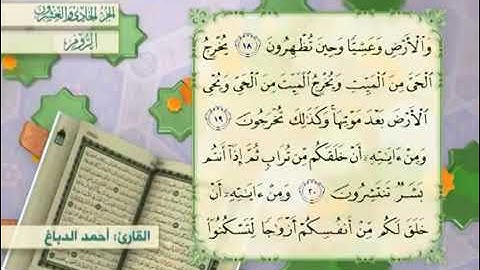 القرآن الكريم - الجزء الحادي والعشرون ( العنكبوت الروم  لقمان  السجدة  الأحزاب )  القارئ أحمد الدباغ
