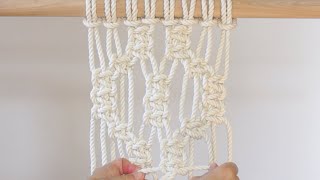 DIY Macrame Tutorial: Honeycomb Pattern Using Square Knots!