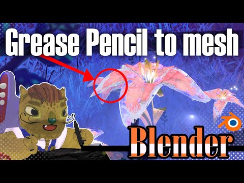 Видео: Превращаю GreasePencil в геометрию! Стилизация в Blender.