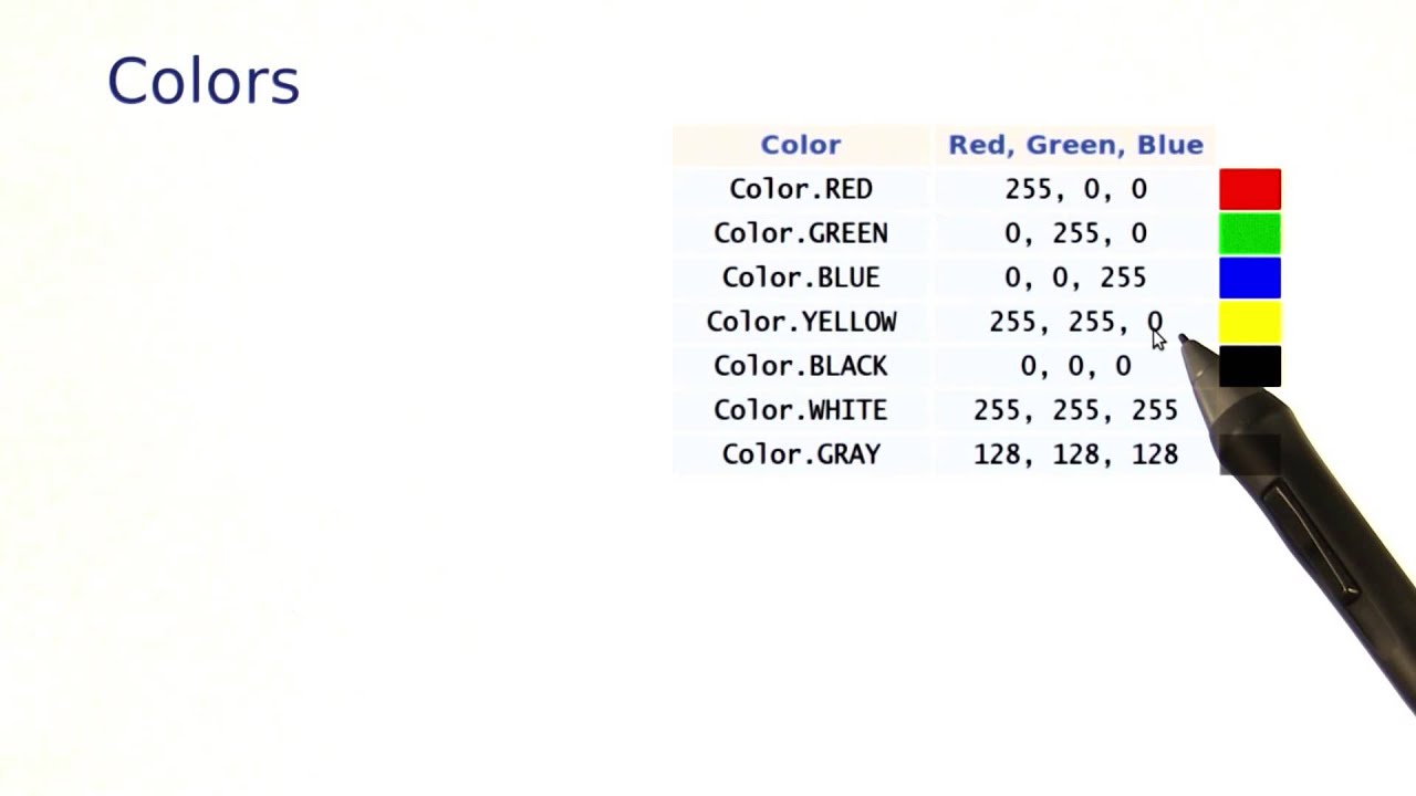 Colors - Intro to Programming - YouTube