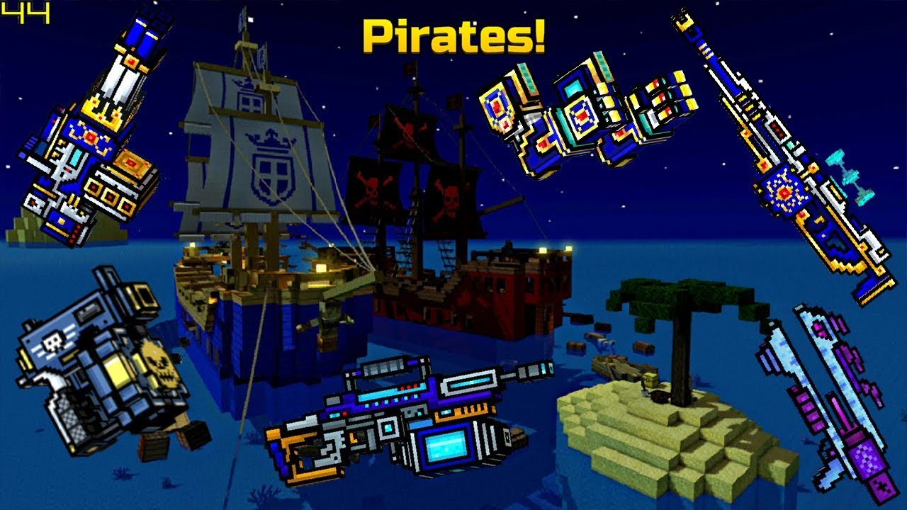 Pixel Gun 3D - Pirates! Map Color Weapons Gameplay - Youtube